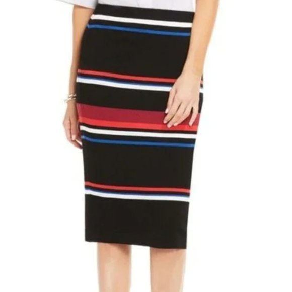 Vince Camuno Stripe Knit Pencil Skirt Fitted Size M - Picture 2 of 7